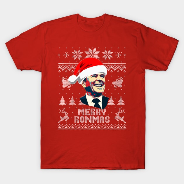 Ronald Reagan Merry Ronmas T-Shirt by Nerd_art